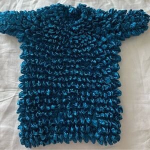 Teal Ruffled Smocked Top